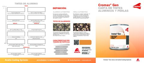 Portada de Carta Tintes Cromax Gen Aluminiosyperlas