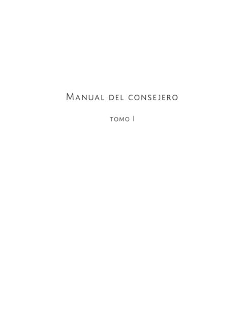 Portada de Manual Del Consejero Tomo I 01 110